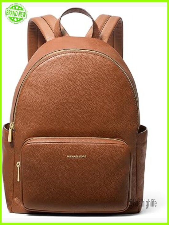 Large Leather Backpack with Laptop Compartment Adjustable Straps